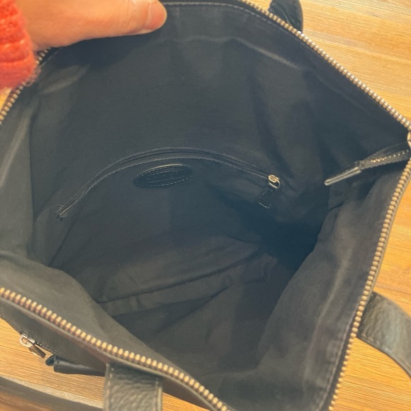 Fossil Riley Foldover Tote black leather - Picture 4 of 5